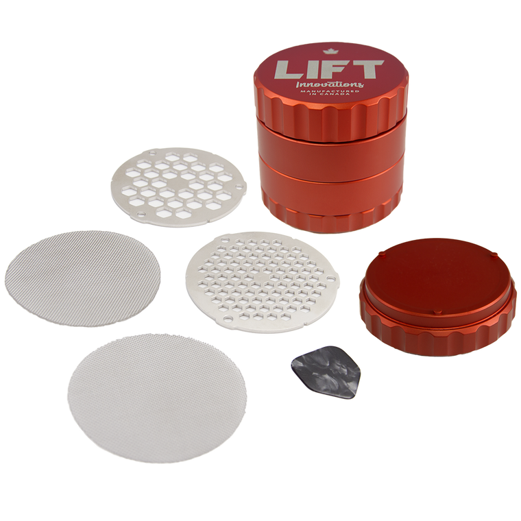 4 Piece RED Grinder with Accessories PRE-ORDER for November 2023